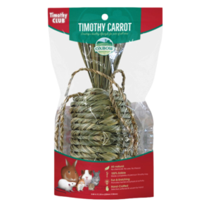 Oxbow Timothy Hay Carrot Shaped Hanging Natural Chew For Small Animals - 1 Pack