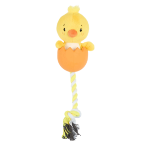 Paws For Life 2 In 1 Plush Chicken And Rubber Egg Dog Tug Toy - One Size