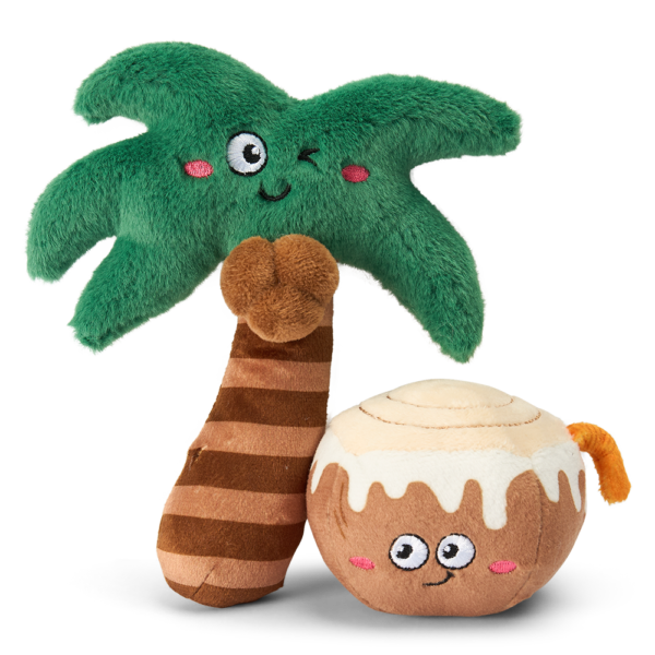 Paws For Life 2 Pack Floating Summer Coconut and Palm Dog Toys – One Size