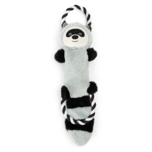 Paws For Life Plush Racoon With Rope Dog Toy - One Size