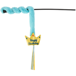 Paws For Life Birthday Party Crown Cat Teaser Wand With Catnip - One Size
