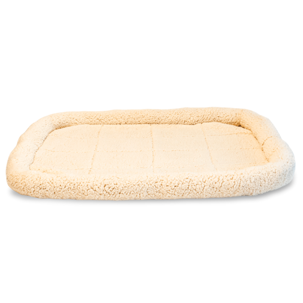 Paws For Life Fleece Bolster Crate Dog Mat Tan