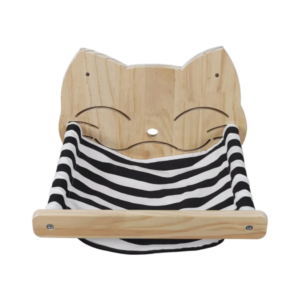 Paws For Life Wooden Cat Face Wall Mounted Hammock Cat Shelf - One Size
