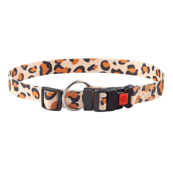 Paws For Life Leopard Print Dog Collar with Snap Buckle