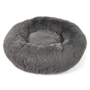 Paws For Life Cosy Calming Bolster Bed For Dogs And Cats Charcoal - Small