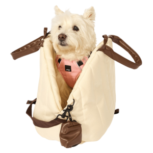 Paws For Life Dog Carrier Bag White with Poop Bag Holder - each