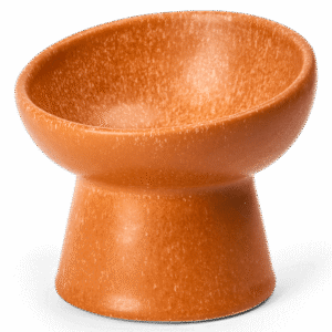 Paws For Life Ergonomic And Elevated Ceramic Pet Bowl in Terracotta Orange - Small