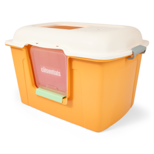 The Catsentials Extra Large Enclosed Large Breed Cat Litter Box Yellow - One Size