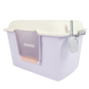 The Catsentials Extra Large Enclosed Large Breed Cat Litter Box Purple - One Size