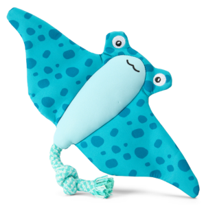 Paws For Life Floating Manta Ray With Rope And Crinkle Dog Toy - One Size