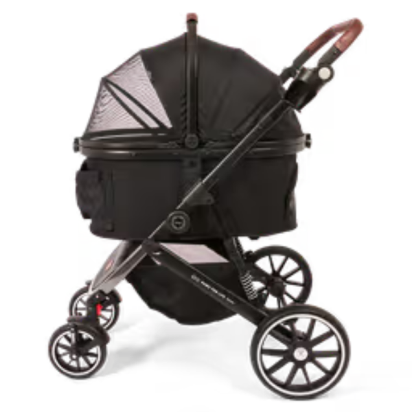 Paws For Life Foldable Pet Stroller Black With Black Frame – Each