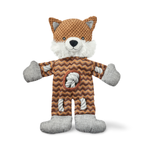 Paws For Life Fox Dog Toy With Rope Inside - One Size