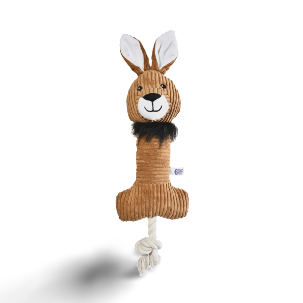 Paws For Life Kangaroo With Rope And Squeaker Plush Dog Toy – One Size