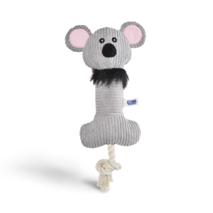 Paws For Life Koala With Rope And Squeaker Plush Dog Toy - 15x10cm