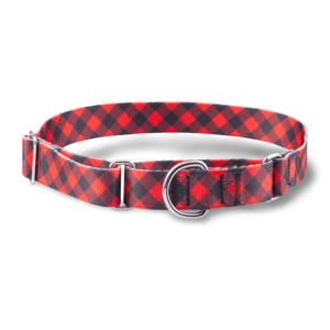 Paws For Life Martingale Dog Collar in Red Plaid - Small