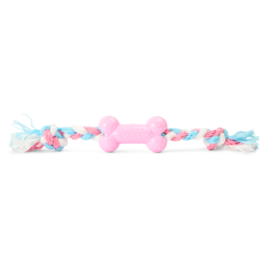 Paws For Life Puppy Bone With Rope Dog Toy - One Size