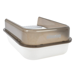 The Catsentials Semi Enclosed Cat Litter Box White - Each