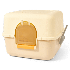 Paws For Life Square Enclosed Cat Litter Box Yellow - One Size