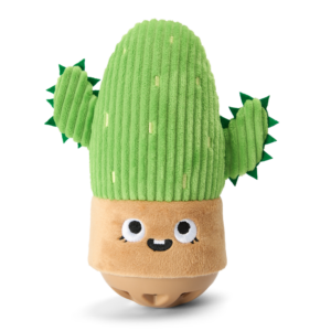 Paws For Life TPR Treat Dispensing Plush Cute Cactus Dog Toy - One Size