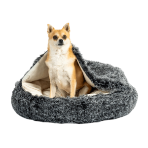 Pawz Calming Hooded Pet Bed Charcoal - Medium