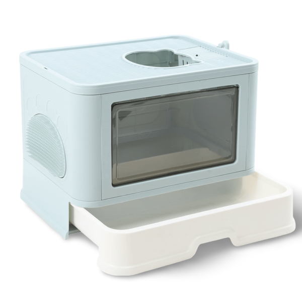 Pawz Foldable Cat Litter Box Blue – One Size