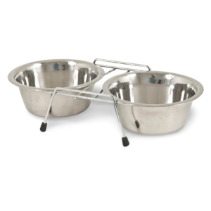 Petmate Stainless Steel Double Bowl - One Size