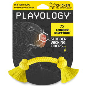 Playology Dri Tech Rope Chicken Scented Dog Toy - Medium