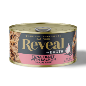 Reveal Natural Tuna Fillet with Salmon in Broth Adult Wet Cat Food Can - 70g