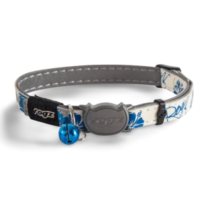 Rogz Glow Cat Collar in Blue Floral - 11mm