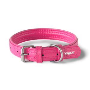 Rogz Leather Pin Buckle Dog Collar Pink - x Large