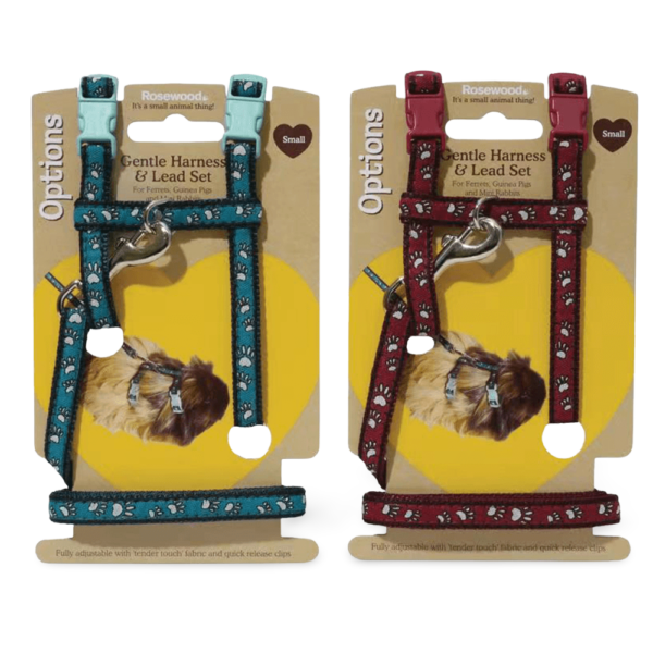Rosewood Small Animal Harness & Lead Set in Paw Print