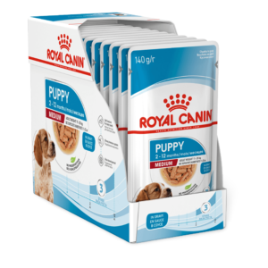 Royal Canin Medium Puppy Wet Dog Food Pouches - 10 x 140g