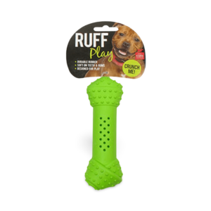 Ruff Play Durable Crunchy Knot Bone Dog Toy Green - Medium