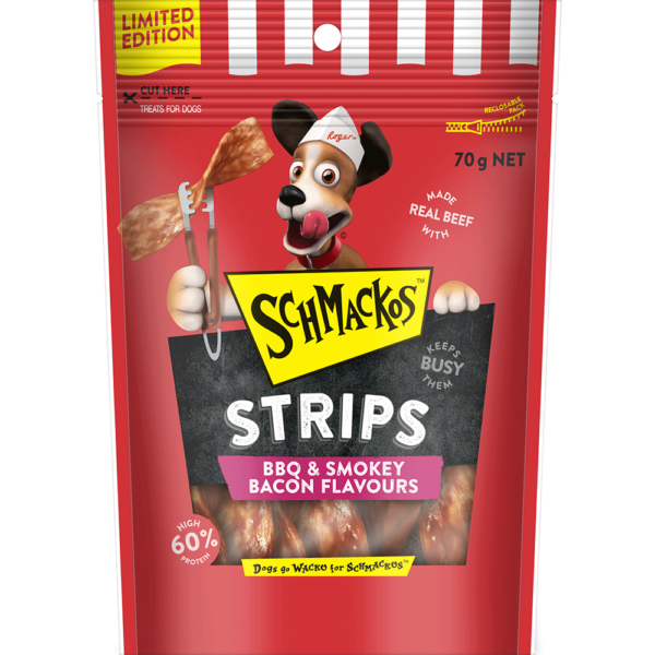 Schmackos Strips Bbq And Smokey Bacon Flavour Dog Treats