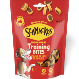 Schmackos Tasty Bites Cheesy Nibbles Cheese Beef Dog Treats - 140g