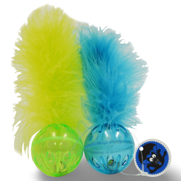 Scream Cat Toy Lattice Ball Green Blue – One Size