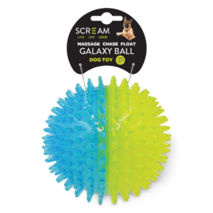 Scream Galaxy Ball Loud Green Blue Cat Toy - Small