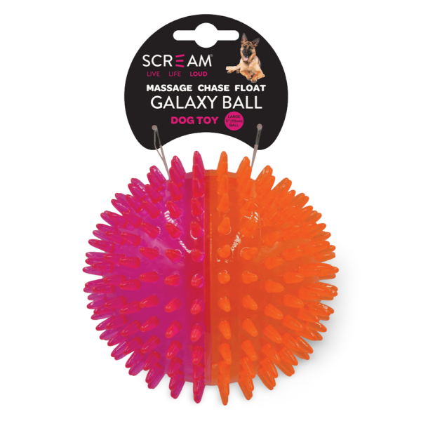 Scream Galaxy Ball Loud Pink Orange Cat Toy