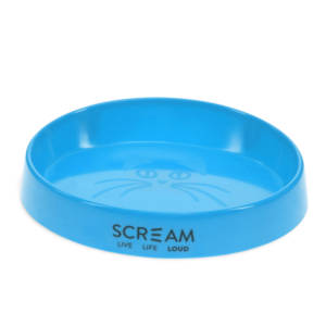 Scream Oval Cat Bowl Loud Blue - 300mL