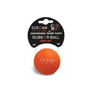 Scream Rubber Ball Dog Toy Loud Orange - One Size
