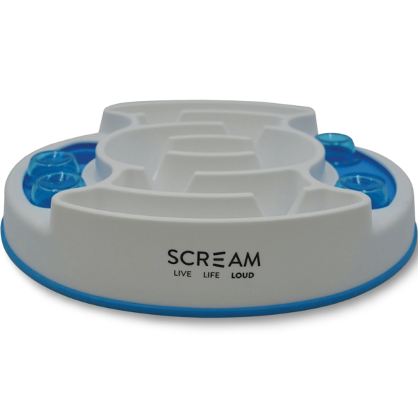 Scream Slow Feed Interactive Puzzle Bowl Loud Blue – 28cm