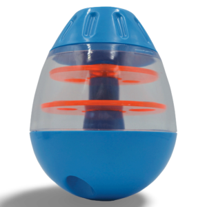 Scream Tip and Roll Treat Dispenser Blue Orange Puzzle Dog Toy - One Size