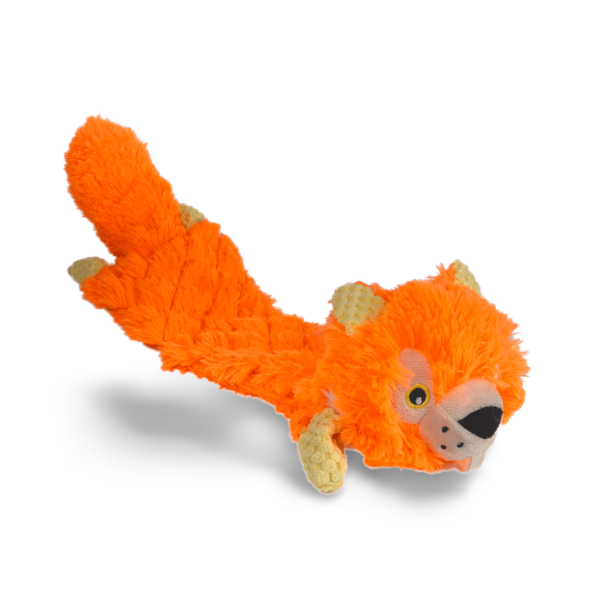 Snuggle Flatties Orange Squirrel Dog Toy – One Size