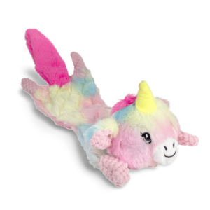 Snuggle Flatties Rainbow Unicorn Dog Toy - One Size