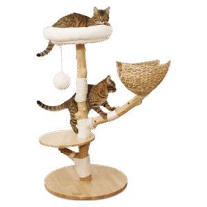 Sopa Pet Solid Wood Elevated Multi Level Cat Tree with Basket 104cm - each