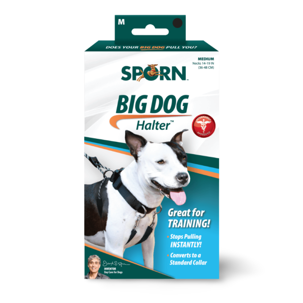 Sporn Big Stop Pull Halter Dog Harness in Black
