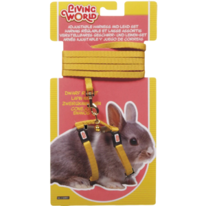 Living World Dwarf Rabbit Harness & Lead Set in Yellow - One Size