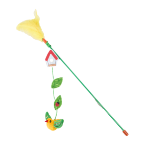 The Catsentials Bird With Feather Cat Teaser - One Size