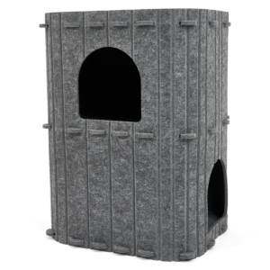 The Catsentials Double Storey Felt Cat Bed Grey - each