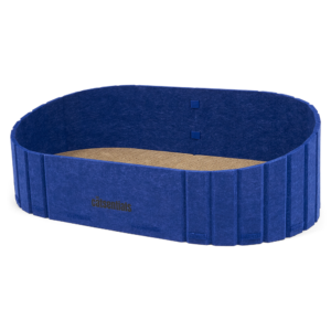 The Catsentials Oval Felt Cat Scratcher Bed Blue - each